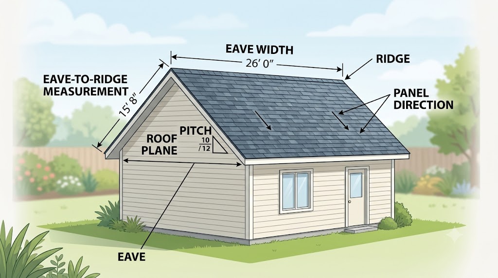 how to calculate metal roofing measurements on a gable roof