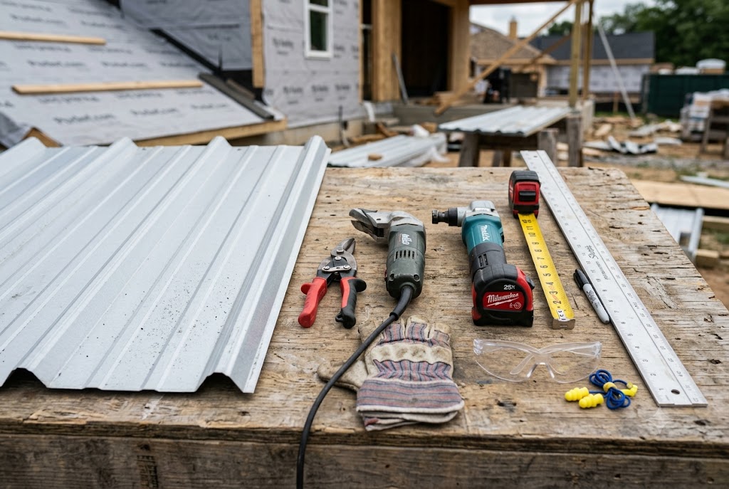 Tools for learning how to cut corrugated metal roofing safely