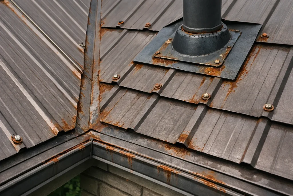 do metal roofs rust around fasteners, valleys, and roof edges