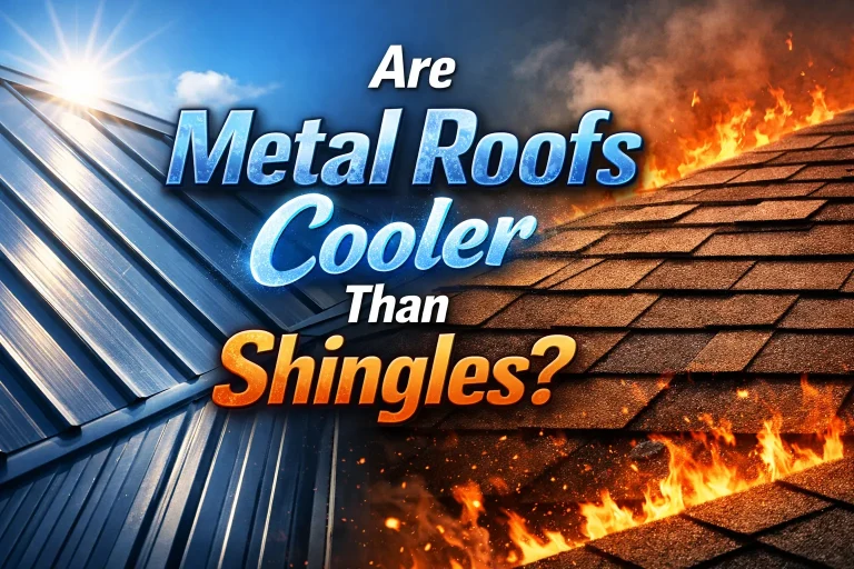 roofing professional inspecting metal roof ventilation and shingles