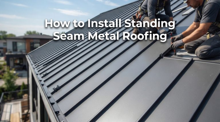 standing seam metal roofing installation layers with underlayment clips flashing and panels