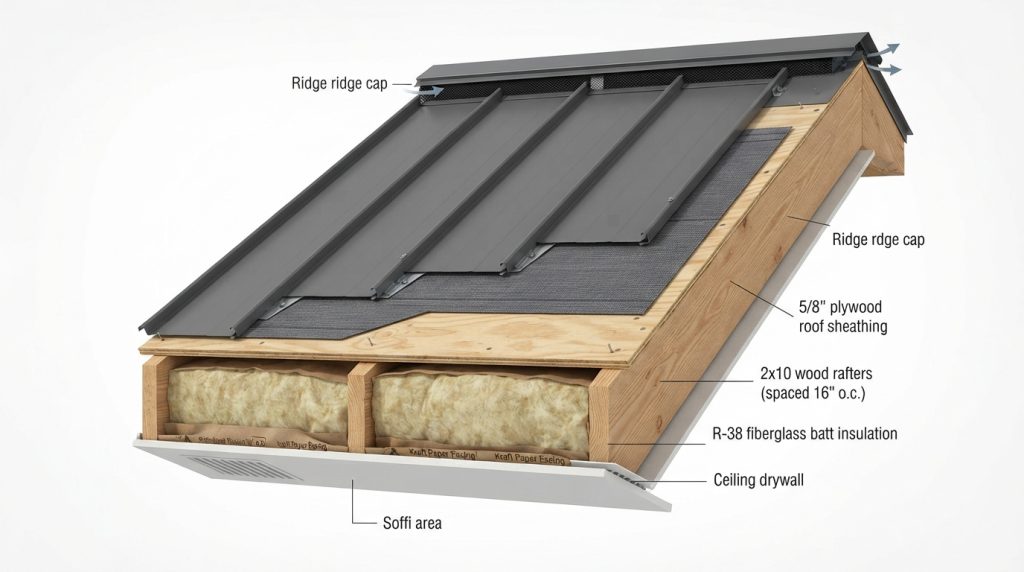 can you put metal roofing directly on rafters roof assembly diagram