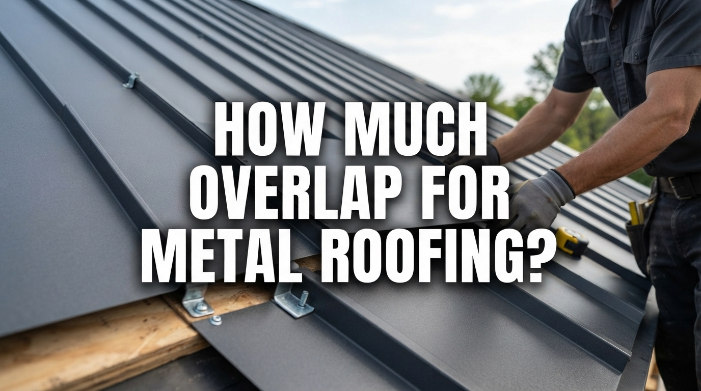 Incorrect metal roofing overlap with lifted seam and missing fasteners