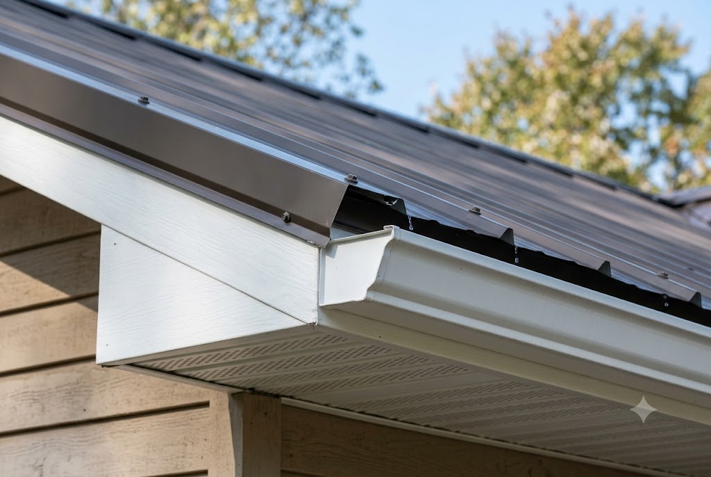 Correct measurement showing how much overhang on metal roof panels is needed at the eave