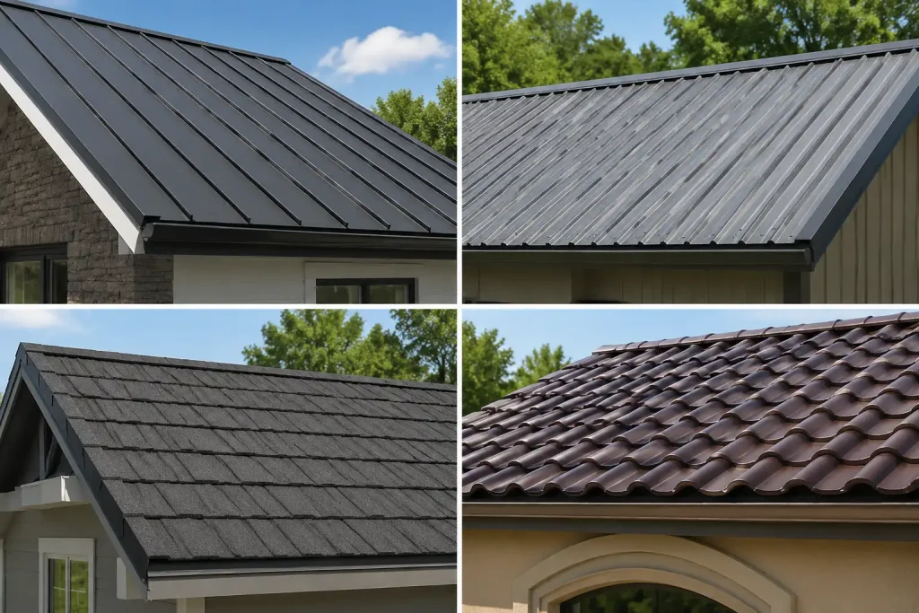 what does a metal roof look like in different roofing styles