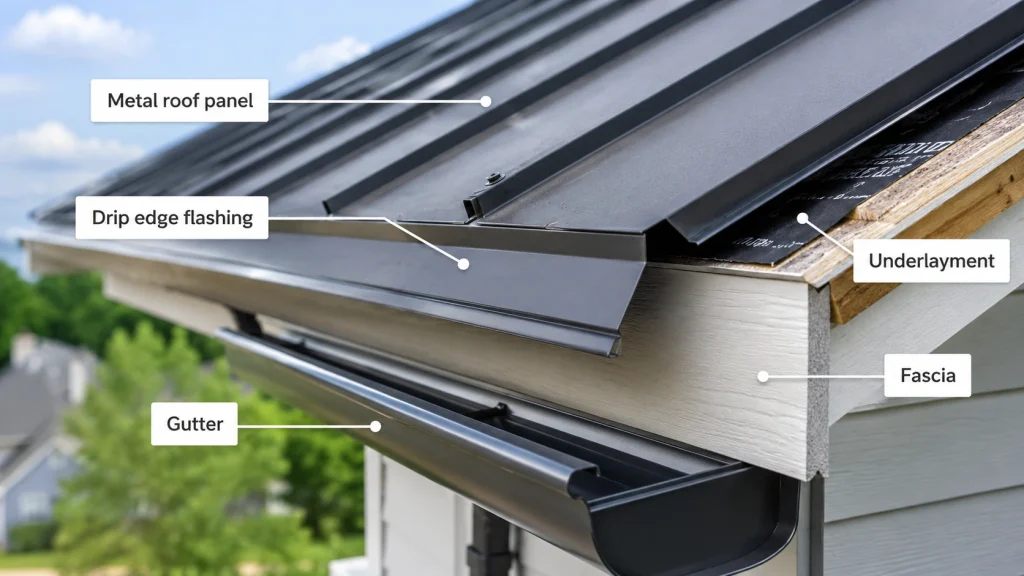 do you need drip edge with metal roofing installed along roof edge