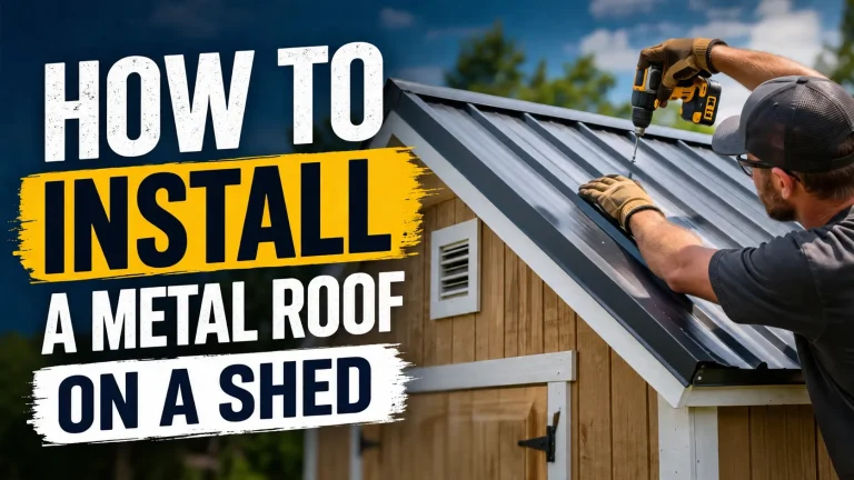 finished metal roof on a shed with clean panels ridge cap and trim