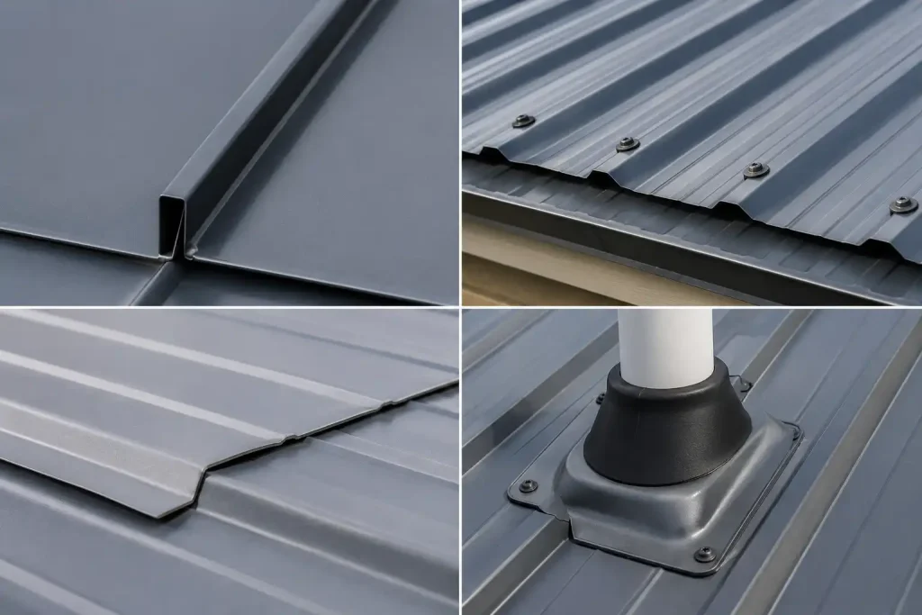 Common metal roof seams that may need sealing