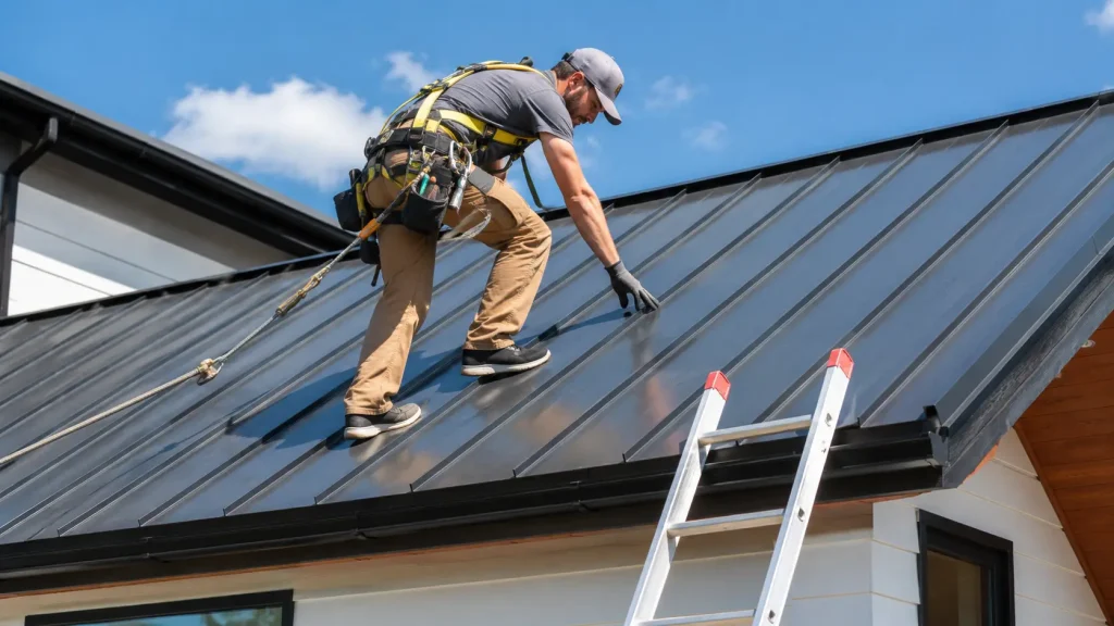 how to walk on a metal roof without slipping using safe footwear and careful steps