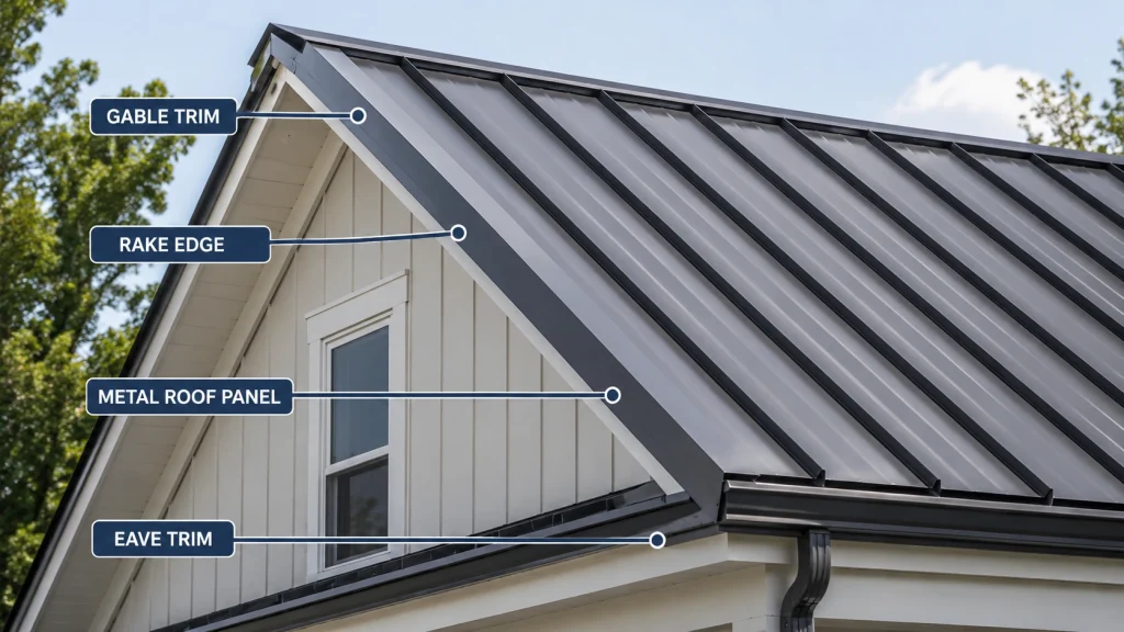 how to install gable trim on metal roof edge illustration