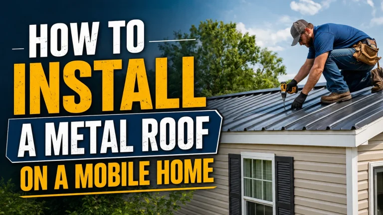 finished metal roof on a mobile home with proper flashing and trim
