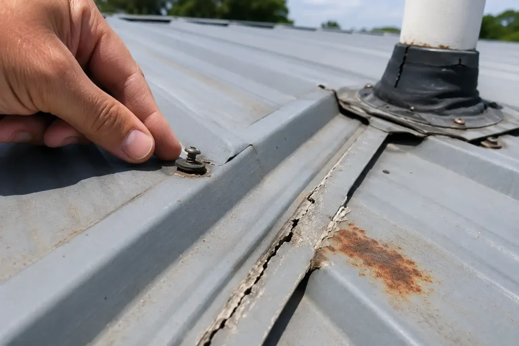 Common problem areas when learning how to fix a metal roof leak