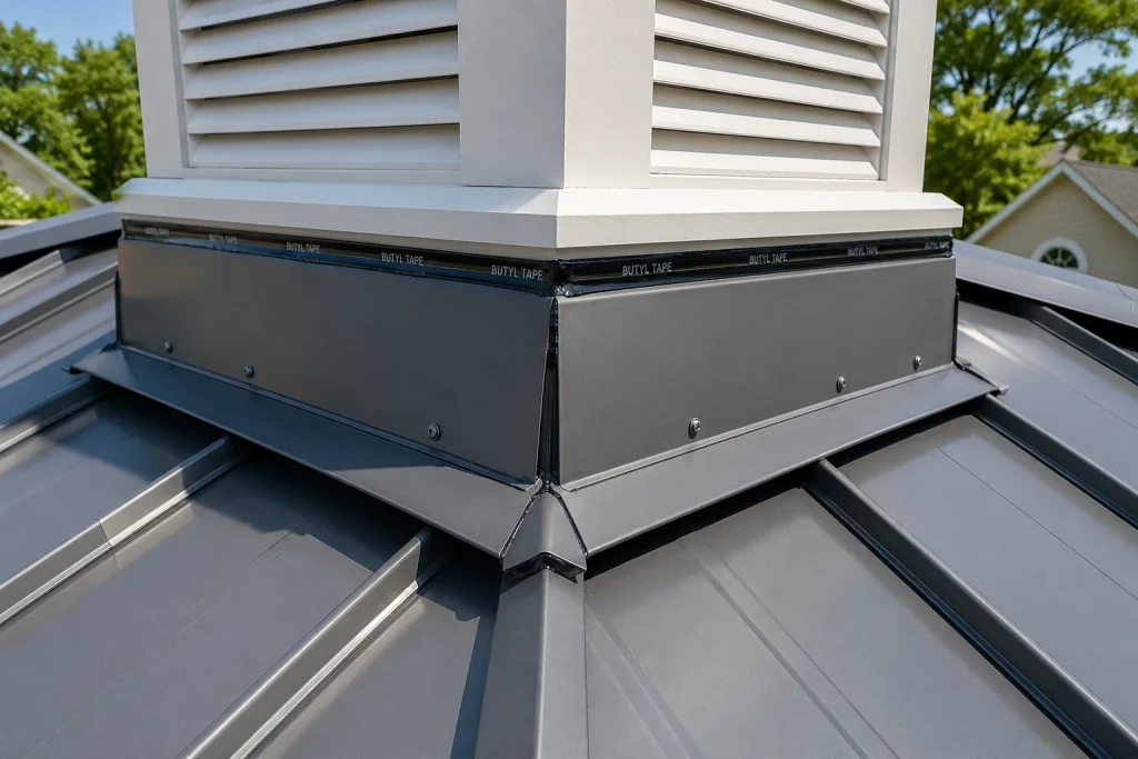 metal roof cupola flashing installation detail