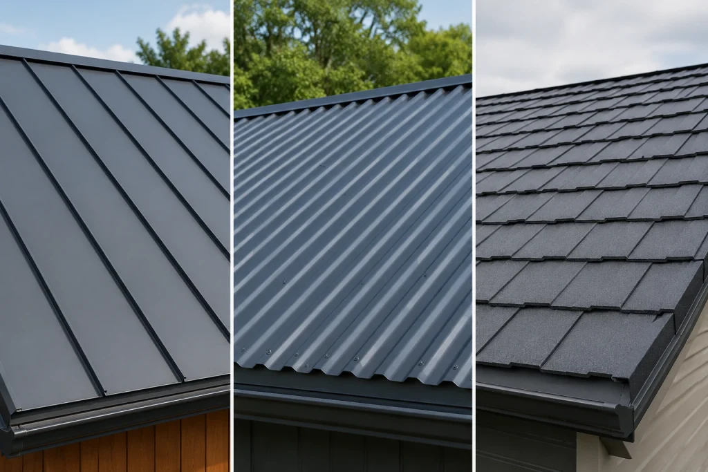 Metal roofs come in several styles, including standing seam panels and metal shingles.