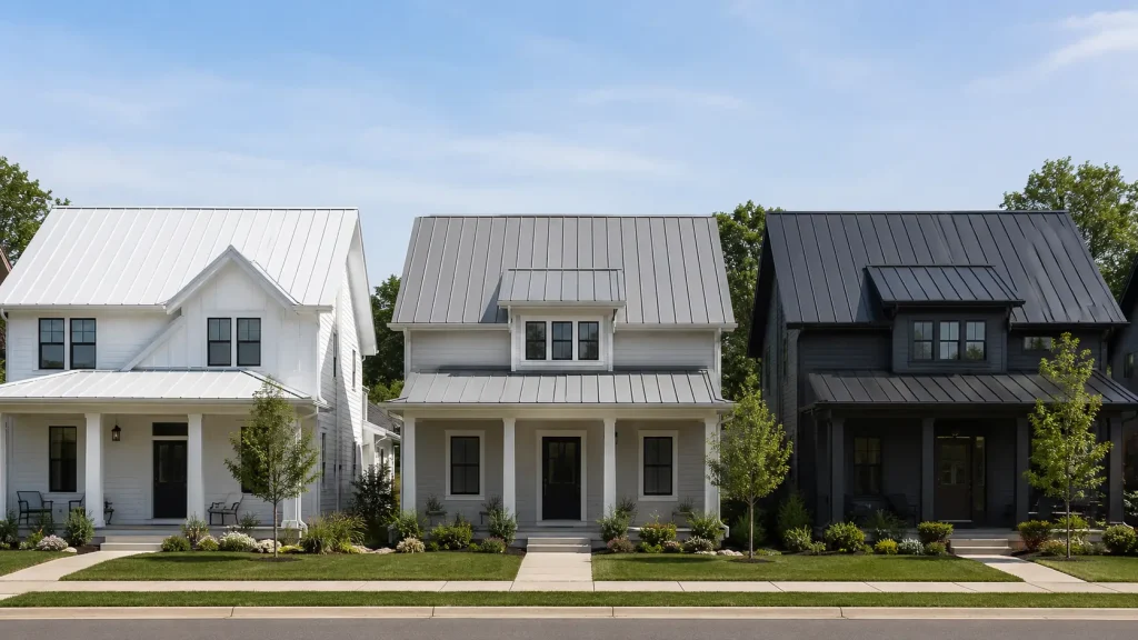 what color metal roof is most energy efficient on suburban homes