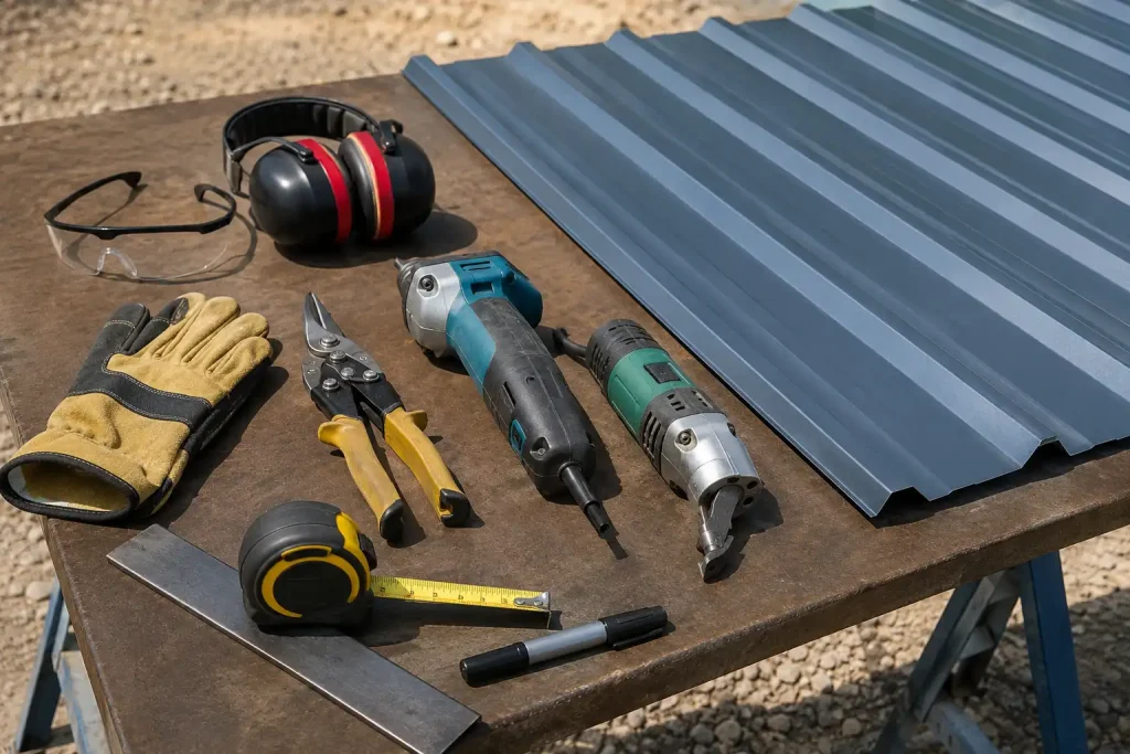Tools for learning how to cut corrugated metal roofing safely