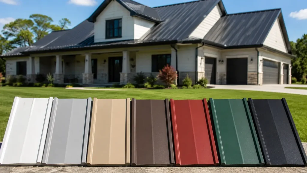 does metal roof coating come in different colors on residential metal roof samples