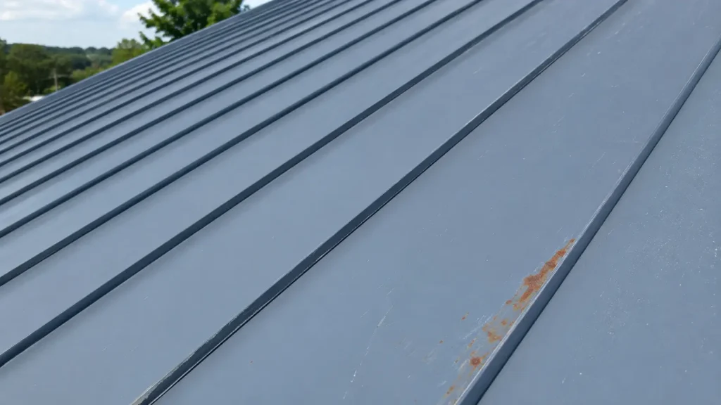 how long does metal roof paint last with fading and chalking signs on a metal roof