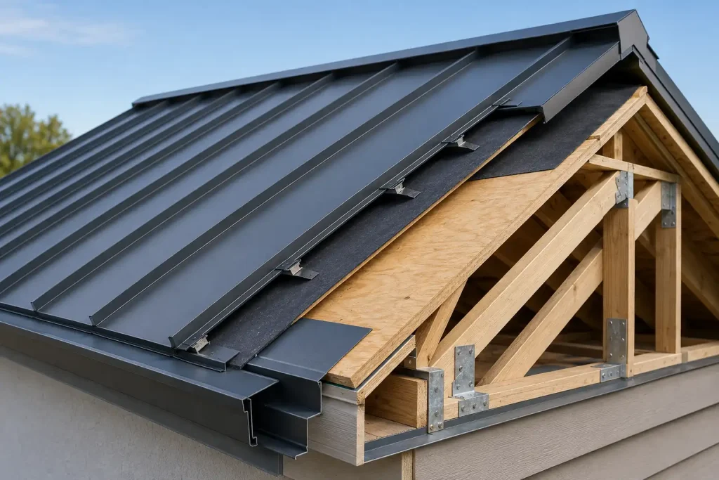 Components that determine how much wind a metal roof can withstand
