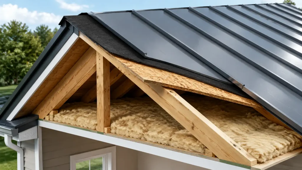 how to reduce rain noise on metal roof with insulation and underlayment