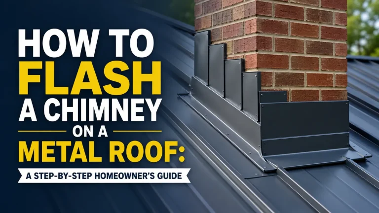 Proper chimney flashing installed on a standing seam metal roof