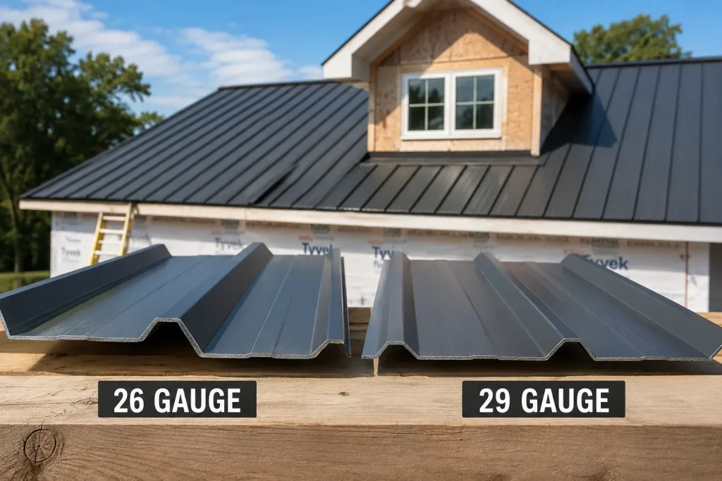 is 26 gauge metal roofing good compared to 29 gauge roofing