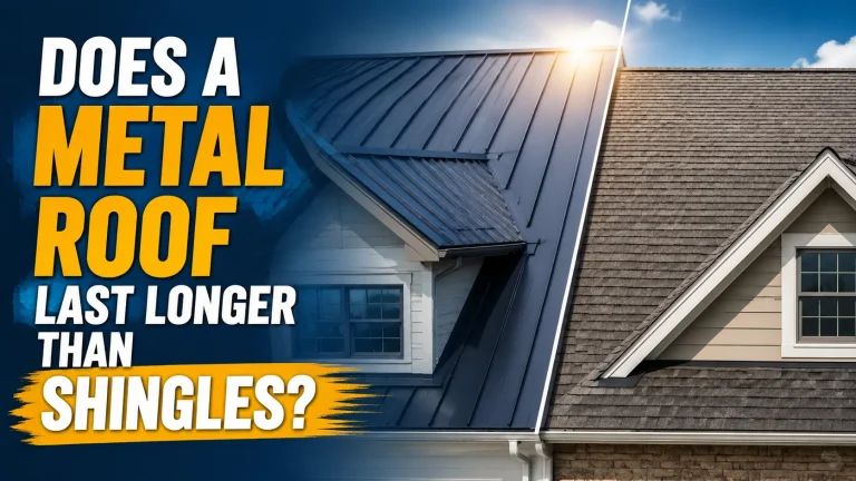 roofing contractor checking whether a metal roof lasts longer than shingles during inspection