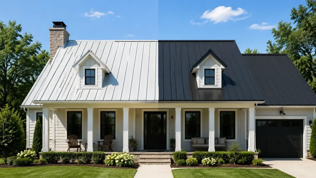 do metal roofs attract heat comparison between light and dark metal roof colors