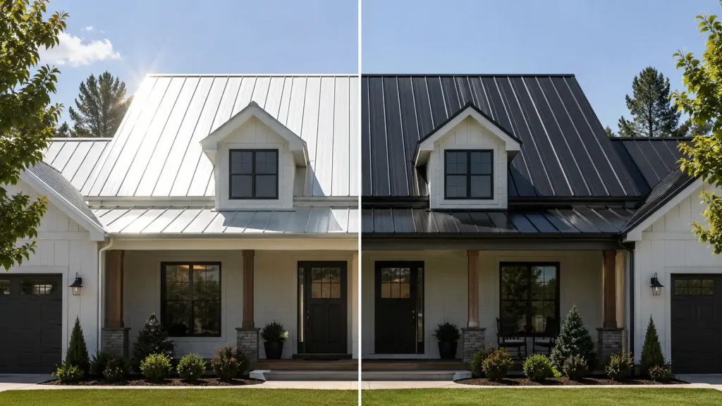 do metal roofs make your house hotter comparison with light and dark metal roof colors