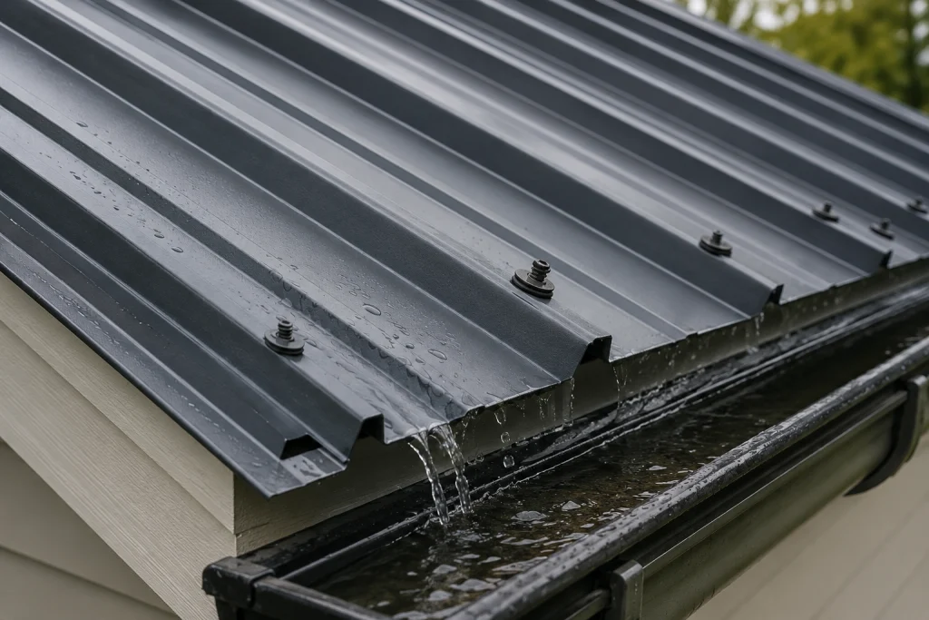 What is R panel metal roofing profile with ribs and exposed screws