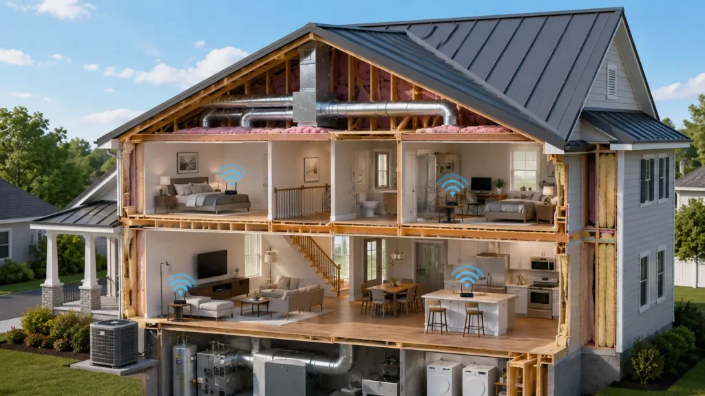 does a metal roof affect wifi in a home with attic router placement