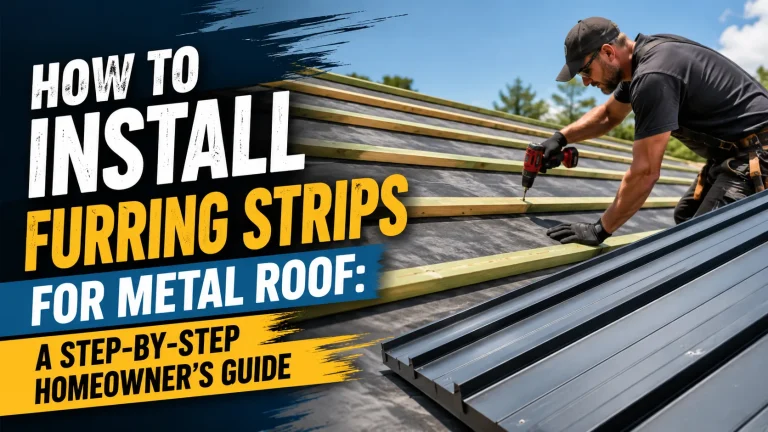 roofing contractor installing furring strips for metal roof