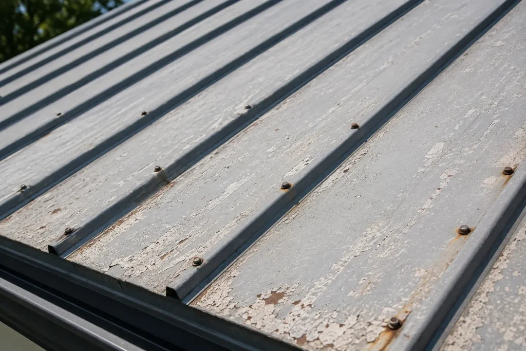 warning signs before learning how to repaint a metal roof