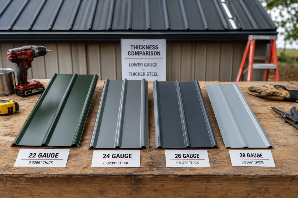 how thick is metal roofing gauge comparison chart
