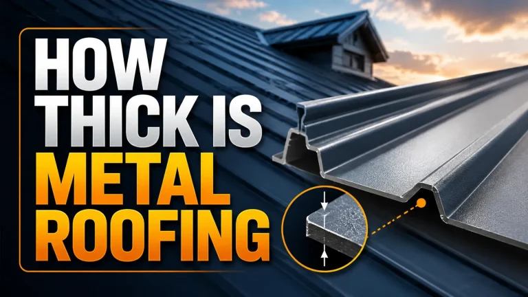 roofing contractor inspecting metal roof thickness and condition