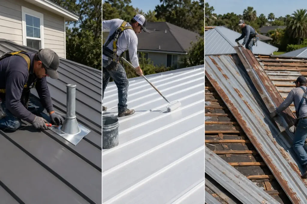 repair restore or replace metal roof decision guide for homeowners