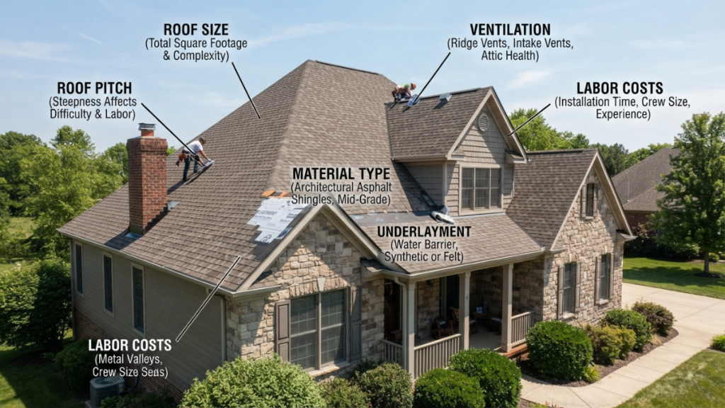 How much does it cost to install a metal roof cost factors diagram.