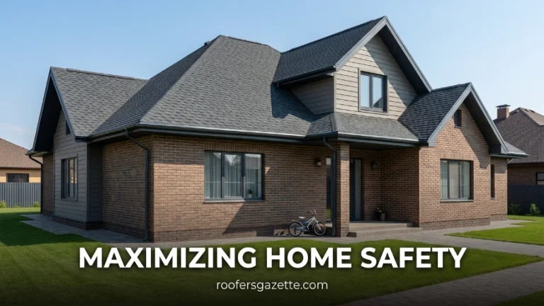 professional roofing contractor inspecting home safety metal roofing systems