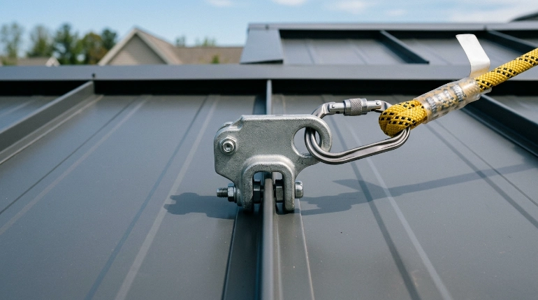 standing seam metal roof safety harness anchor clamp