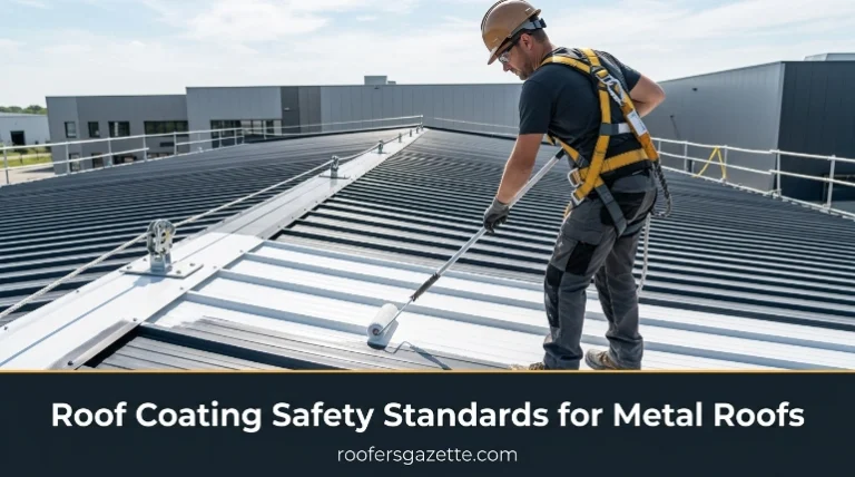 Roof coating safety standards during metal roof coating application