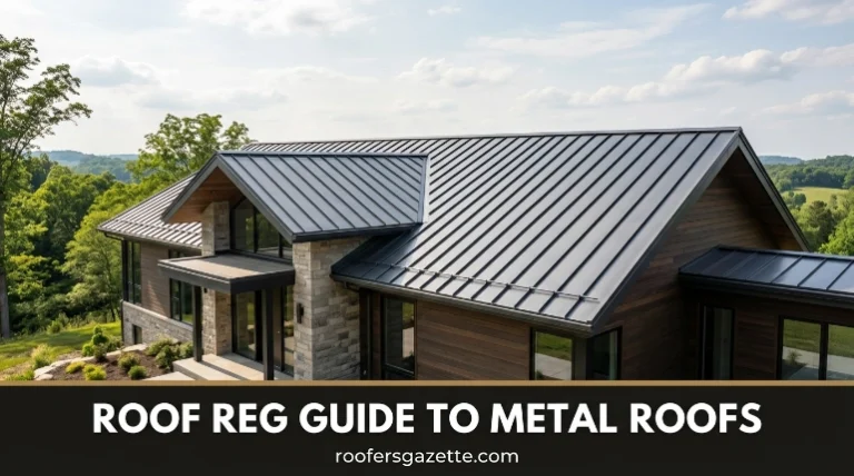 Roof reg guide showing a modern residential metal roof