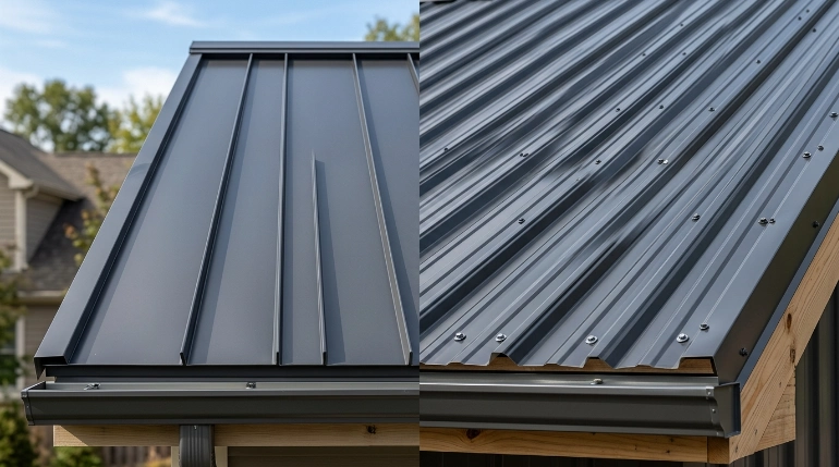 Standing seam vs exposed fastener metal roofing comparison