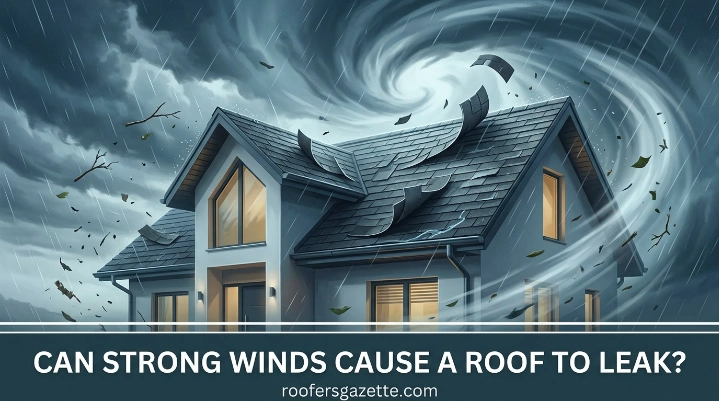 Can strong winds cause a roof to leak on a residential metal roof