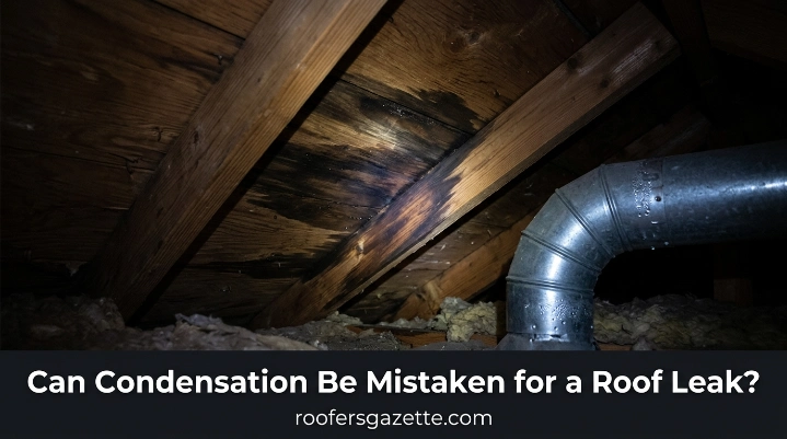 Can condensation be mistaken for a roof leak under a metal roof