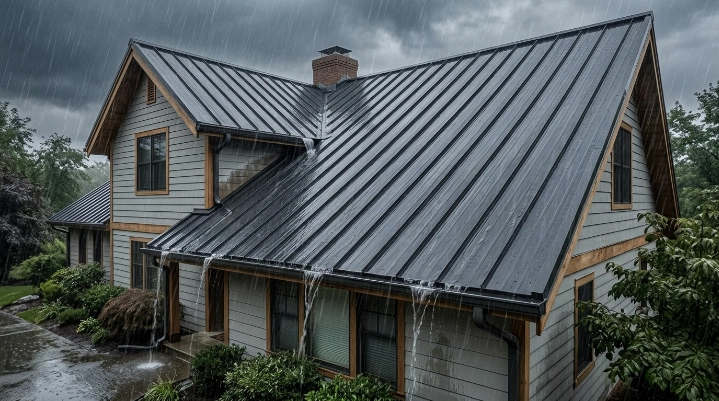 Why does my roof leak only during heavy rain on a metal roof