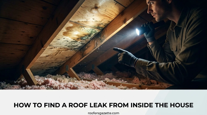 How to find a roof leak from inside the house using ceiling stains and attic inspection