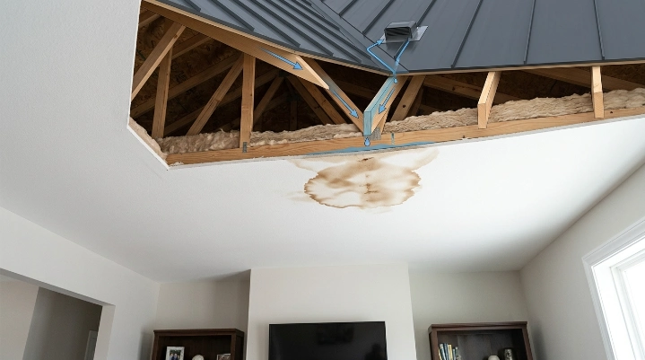 How to find a roof leak from inside the house using ceiling stains and attic inspection