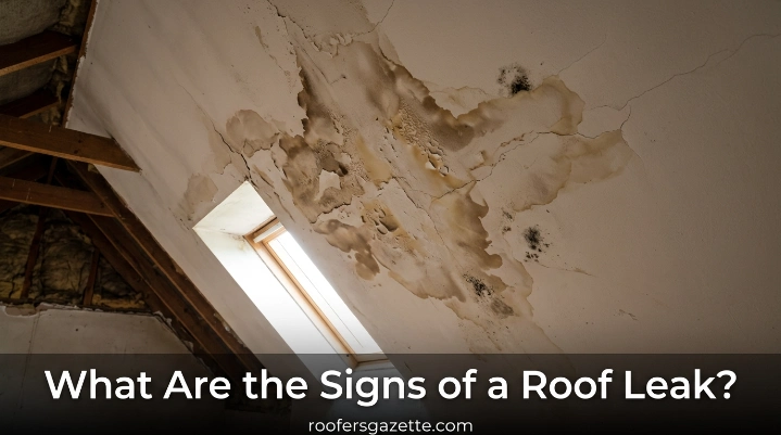What are the signs of a roof leak ceiling water stain below metal roof