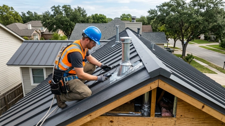 How do roofers find leaks during a professional metal roof inspection