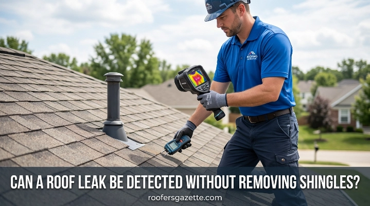 Roof leak detected without removing shingles during attic inspection